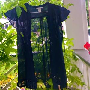 Navy blue sheer blouse